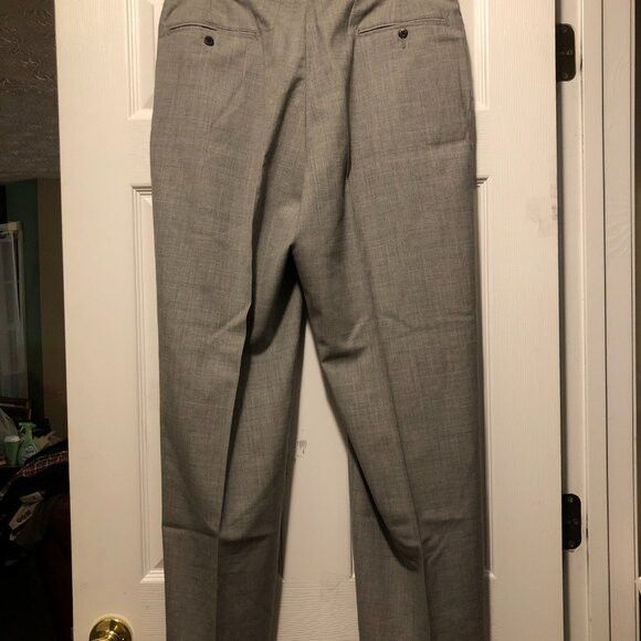 Polo Ralph Lauren polo Ralph Lauren men's gray 100%wool dress pants size:34/31 Size 34S - 3 Thumbnail