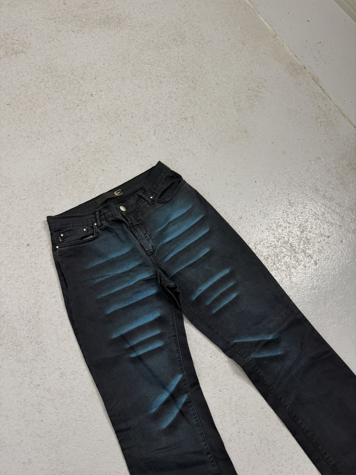 Just Cavalli Vintage Just Cavalli Blue Waves Flared Overprinted Jeans Size 28" / US 6 / IT 42 - 3 Thumbnail
