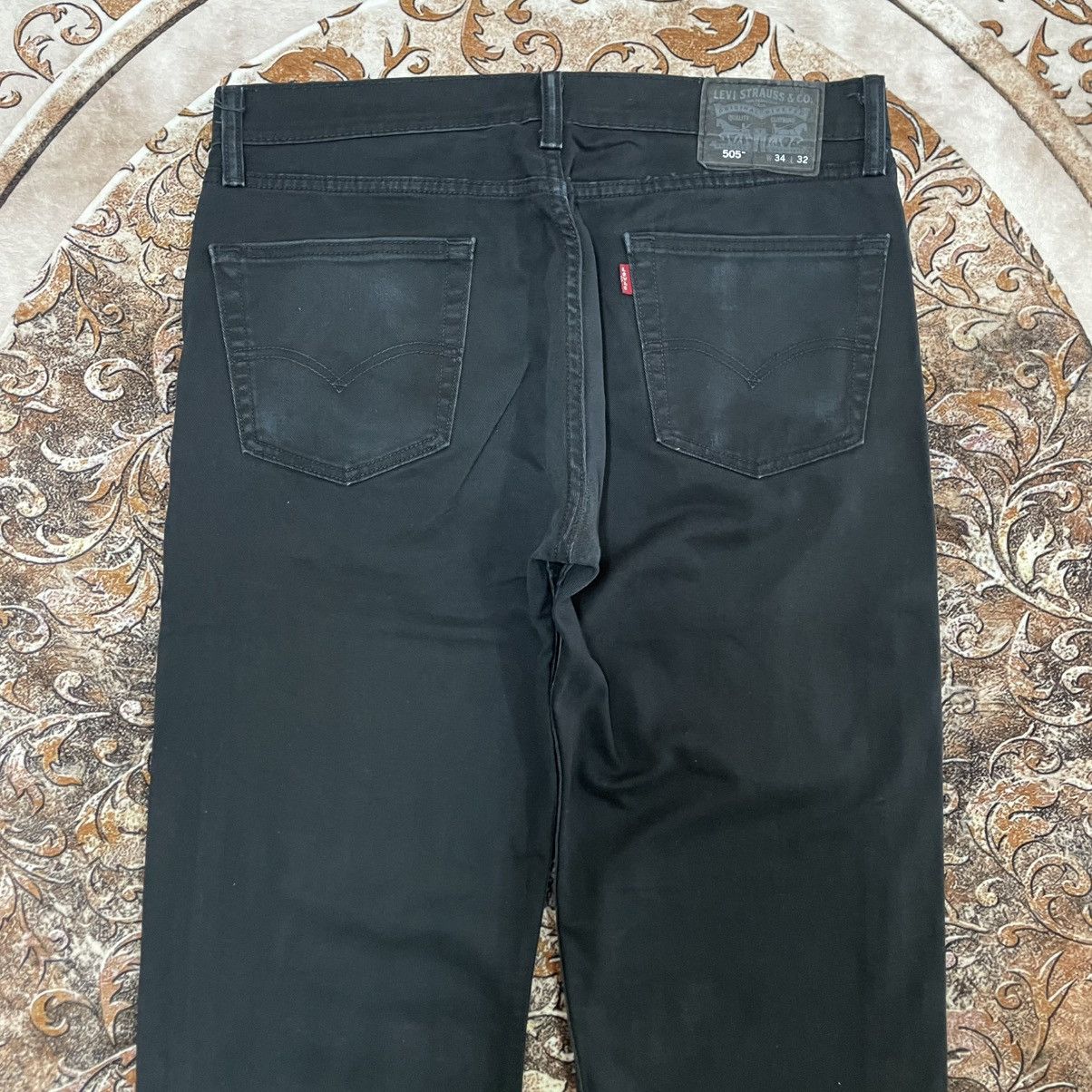 Levi's Vintage Clothing 🔥Vintage Levis 505 Super Black Straight Distress Denim Jeans Size US 35 - 5 Thumbnail