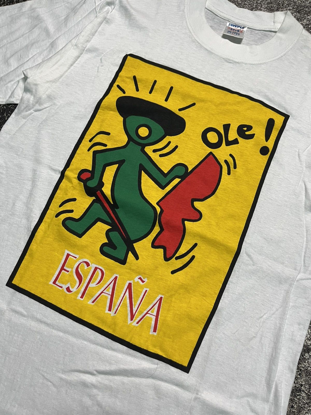 Keith Haring Vintage Keith Haring Espana White T-Shirts Size US M / EU 48-50 / 2 - 2 Thumbnail