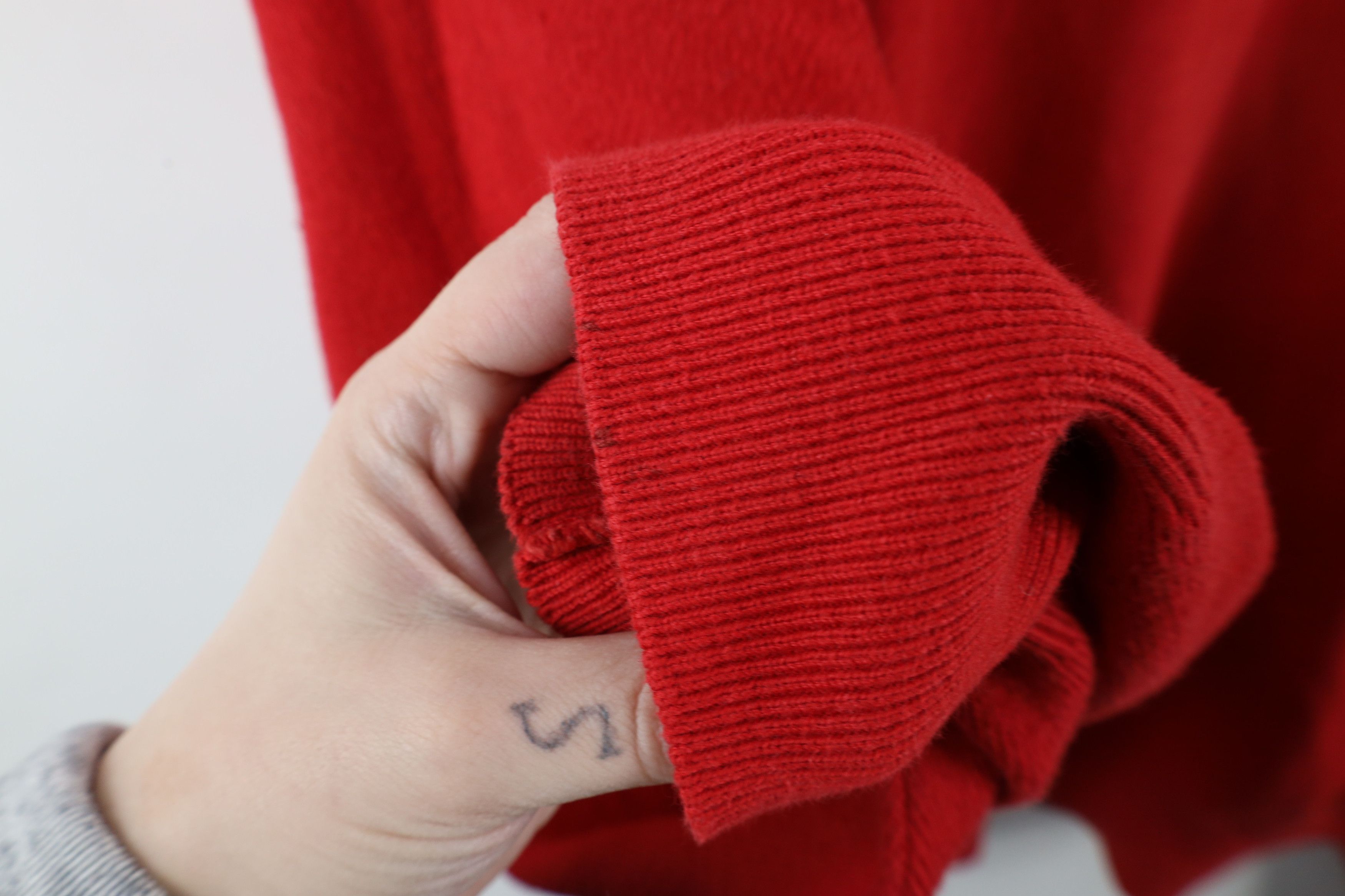 Vintage Vintage 90s Streetwear Cotton Knit Crewneck Sweater Red USA Size US XL / EU 56 / 4 - 7 Thumbnail