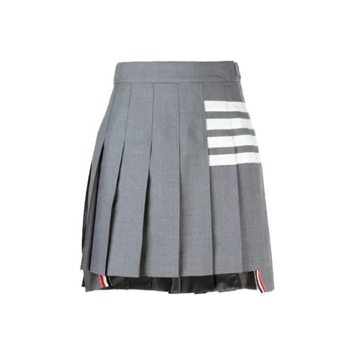 Thom Browne Thom Browne Gray Pleated Mini Skirt -2507 Size 39" - 1 Thumbnail