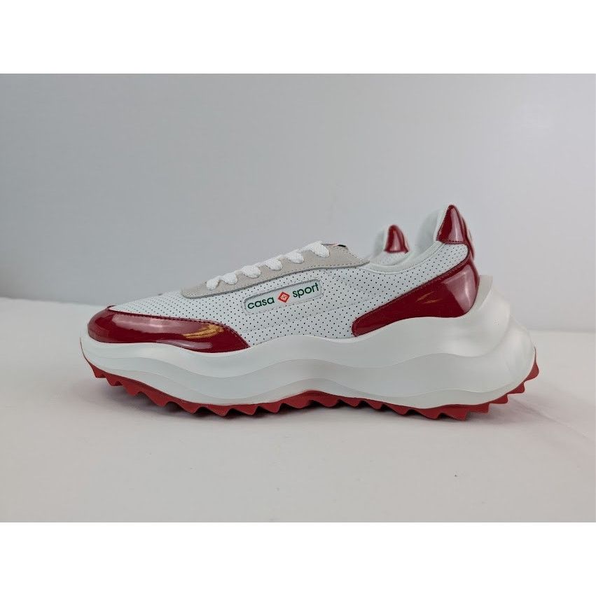 Casablanca o1rshd1 Leather Atlantis Sneaker in White / Red Size US 10.5 / EU 43-44 - 11 Thumbnail