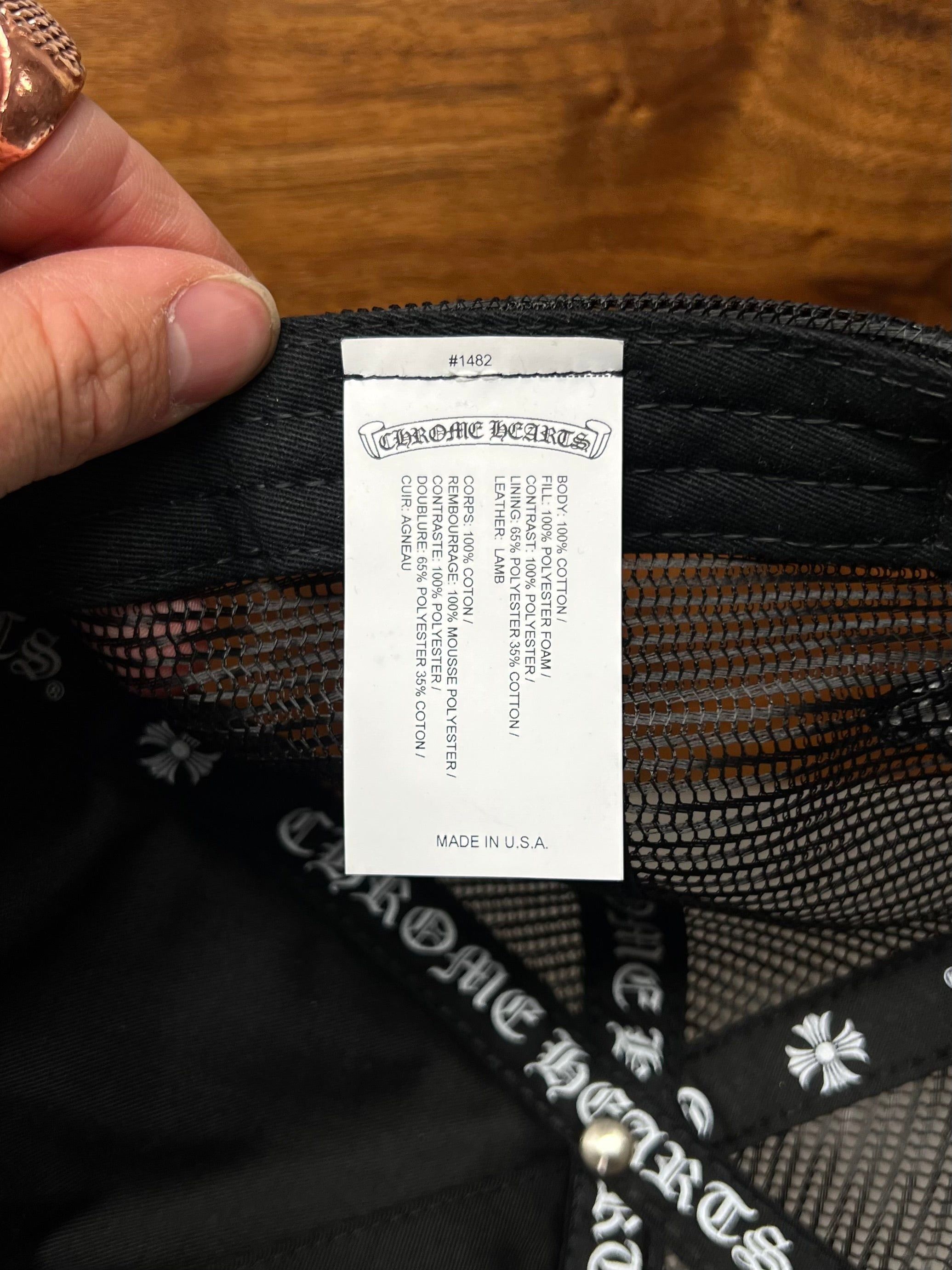 Chrome Hearts Chrome Hearts Leather ‘Cemetery’ Triple Cross Patch Snap Back Hat Size ONE SIZE - 6 Thumbnail