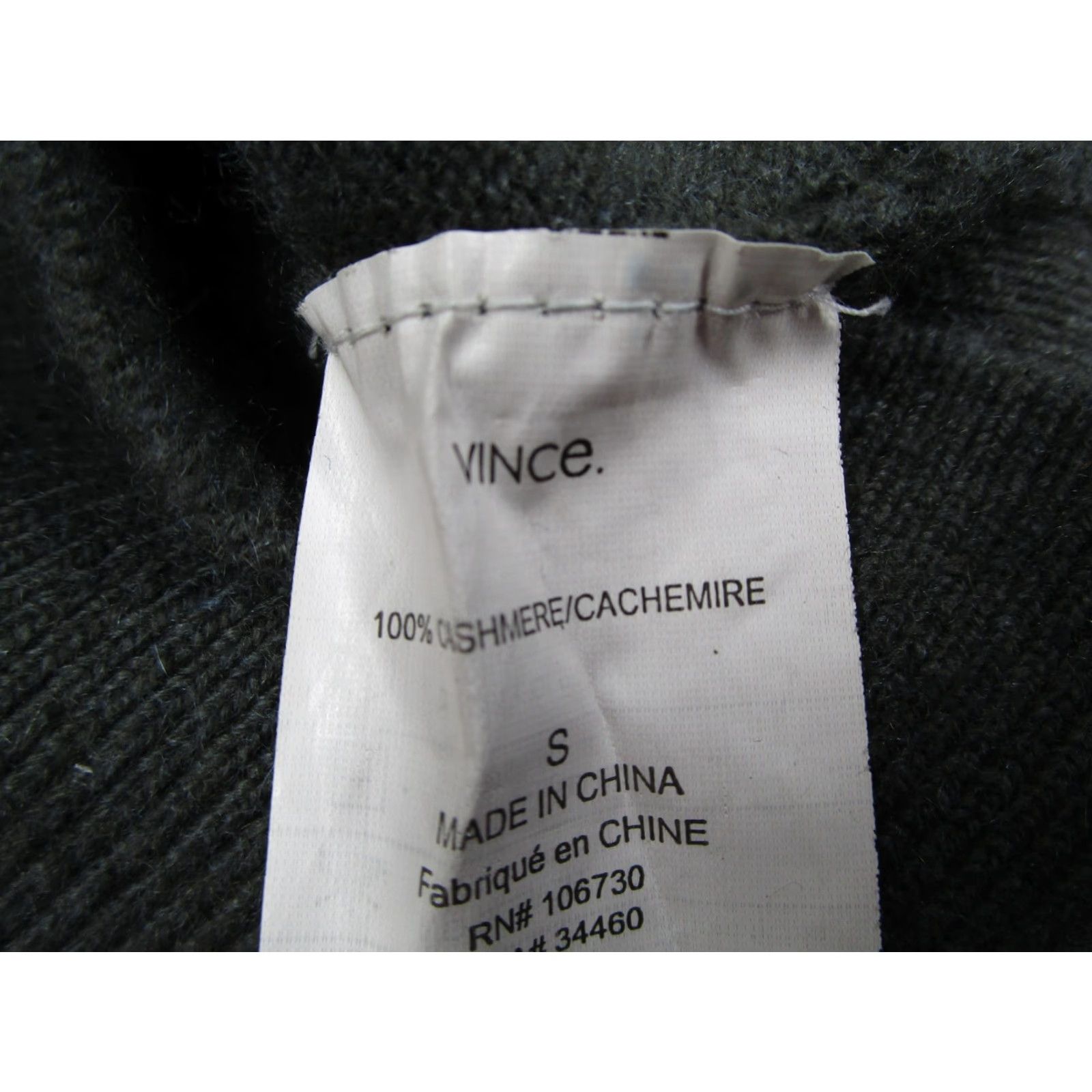 Vince Vince Sweater Womens Small Green 100% Cashmere Deep V Neck Knit Pullover Size S / US 4 / IT 40 - 4 Thumbnail