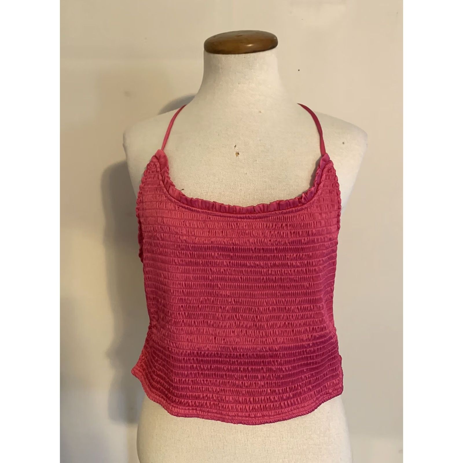 Free People Free People Right On Time Cami Tank Top Fuschia L Womens Sleeveless Cropped 100% Polyester Size L / US 10 / IT 46 - 2 Thumbnail