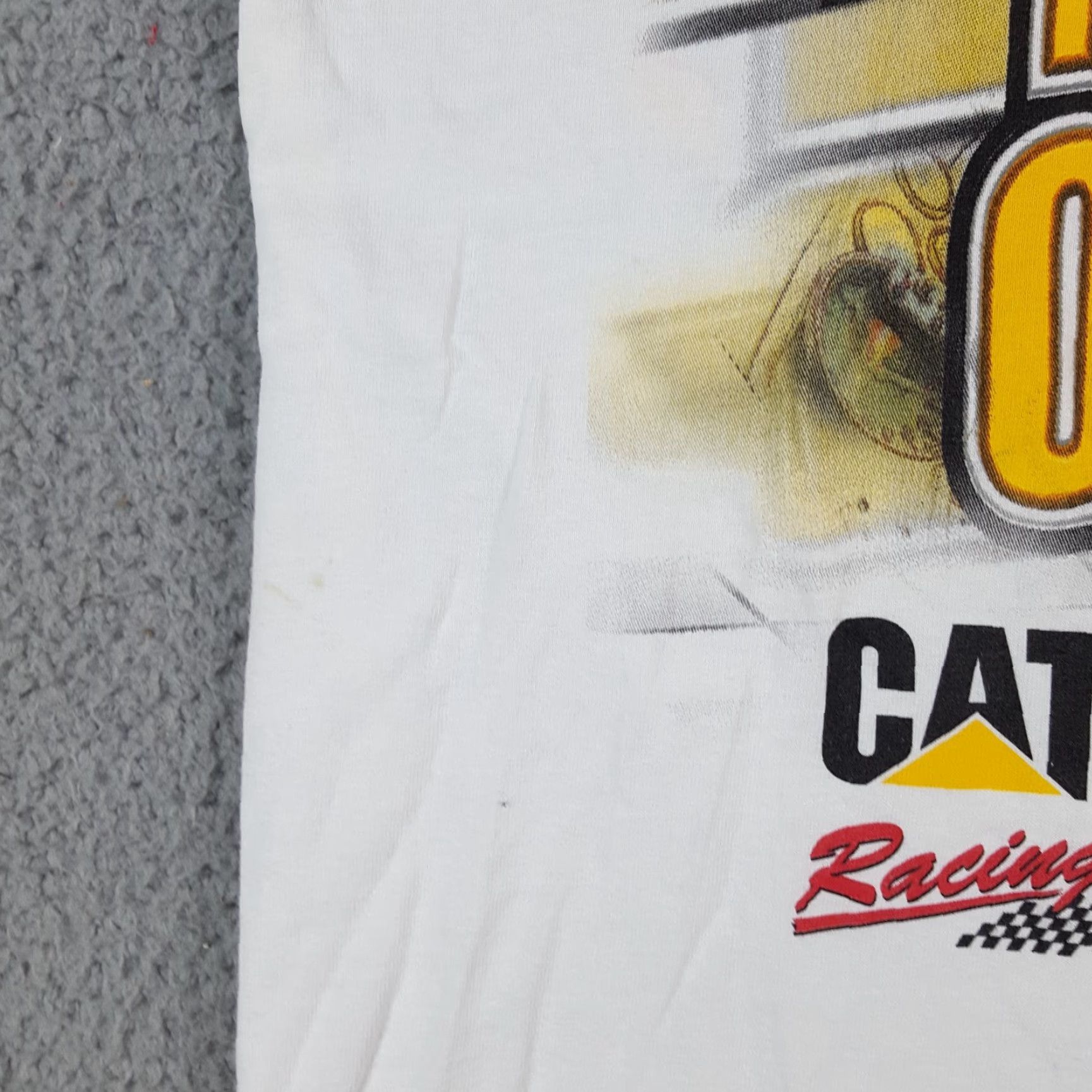 Burton Vintage Y2K Ward Burton CAT Racing NASCAR Size L Retro White T Shirt 00s Size US L / EU 52-54 / 3 - 4 Thumbnail