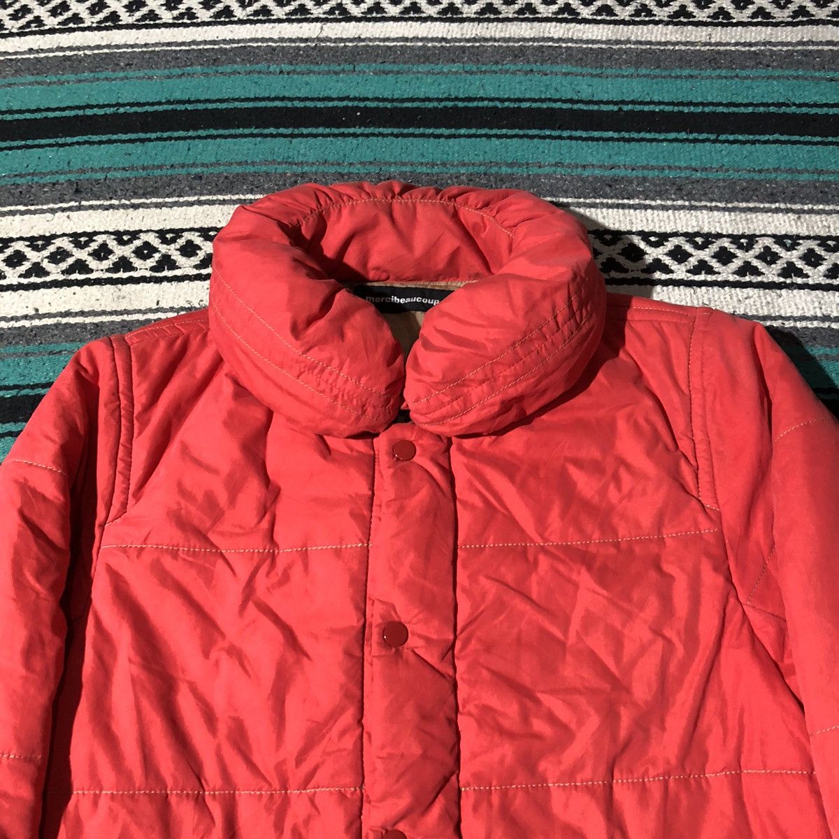 Issey Miyake × mercibeaucoup 2000s Mercibeaucop - Pillow Neck Red Jacket Size US M / EU 48-50 / 2 - 4 Thumbnail