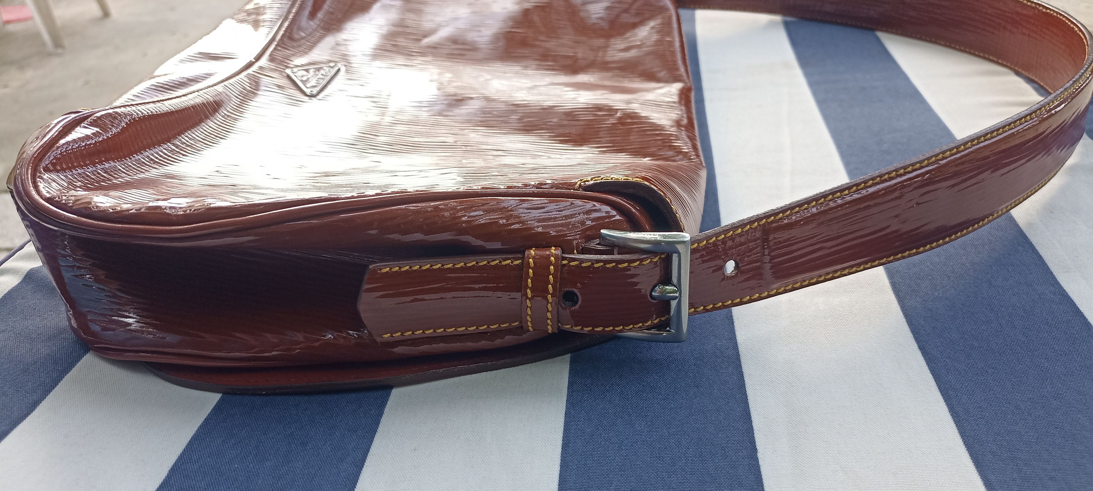 Prada Prada Vintage Patent Leather Shoulder Bag Brown Size ONE SIZE - 5 Thumbnail