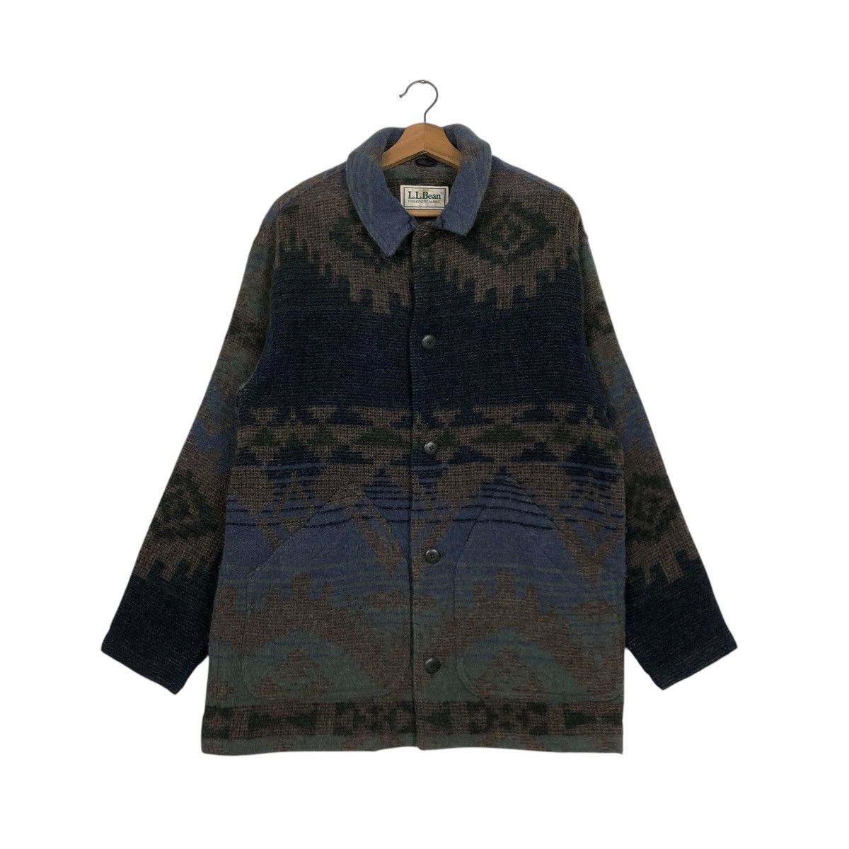 L.L. Bean 🔥VINTAGE WOOL CHORE WORK JACKET L.L.BEAN NAVAJO AZTEC NATIVE Size US M / EU 48-50 / 2 - 3 Thumbnail
