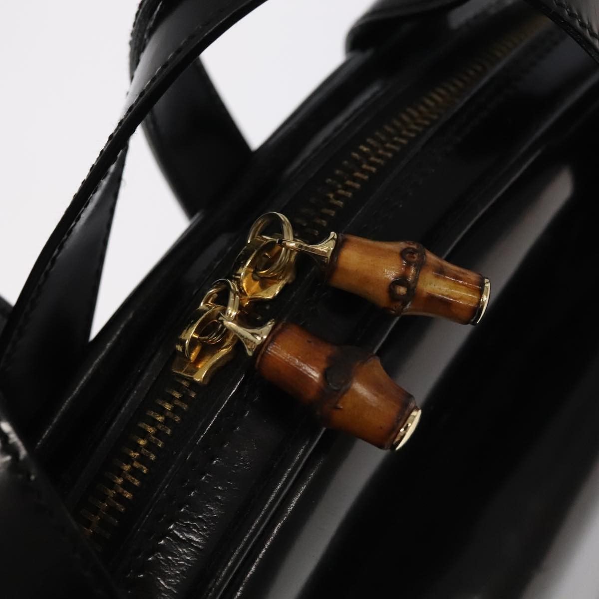Gucci GUCCI Bamboo Shoulder Bag Enamel Black Gold 001 1075 1650 0 Size ONE SIZE - 14 Thumbnail