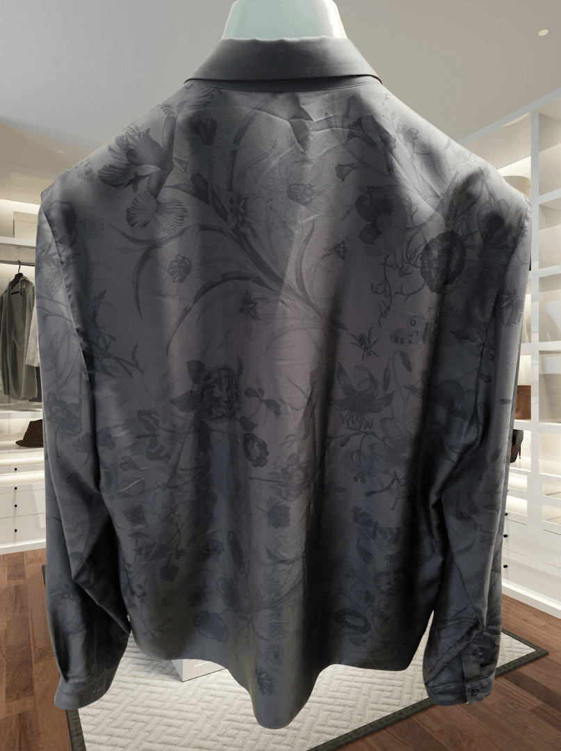 Gucci $1750 Gucci Dark Green Silk Floral Shirt Size US L / EU 52-54 / 3 - 8 Thumbnail