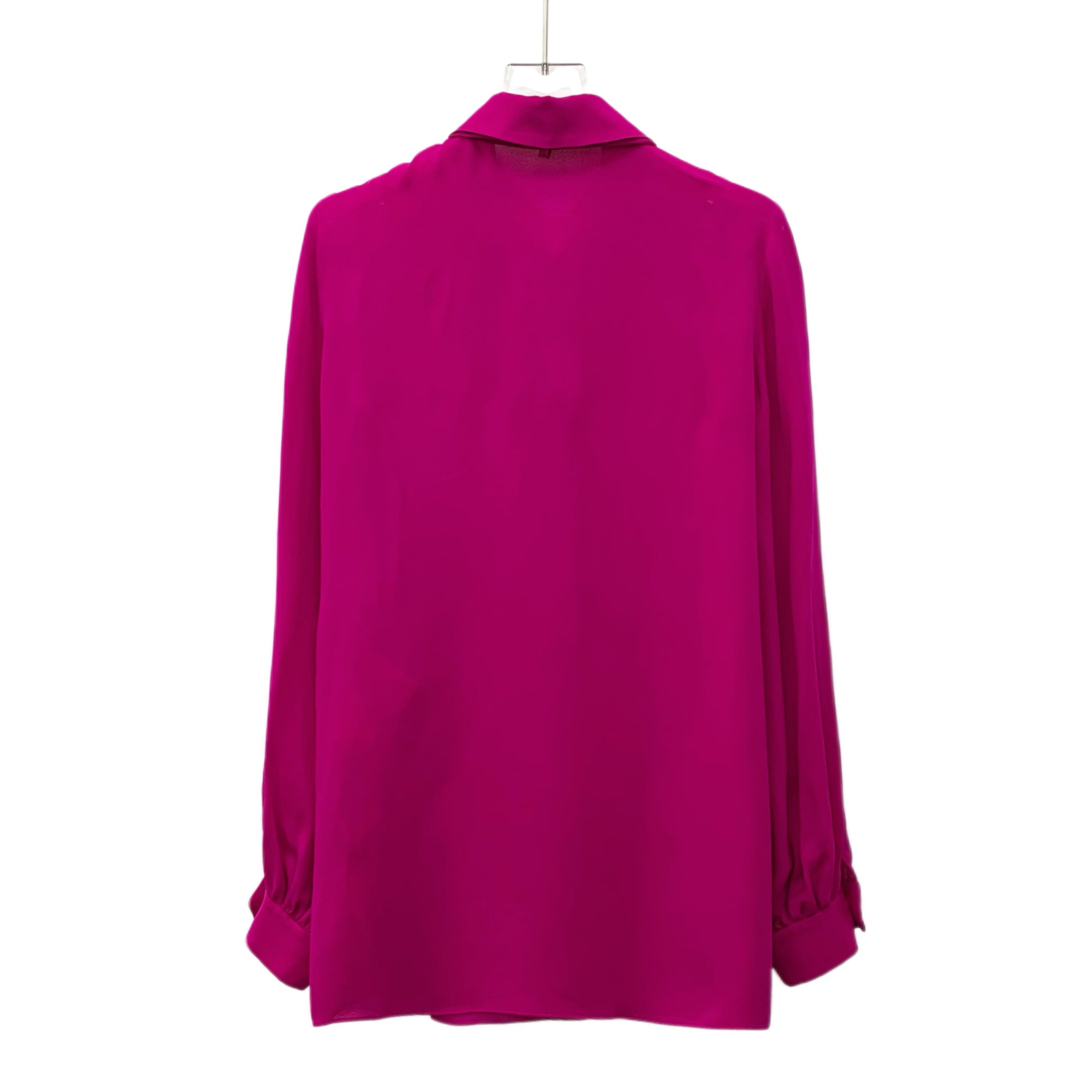 Gucci Gucci Purple Silk Bow Tie Collar Long-Sleeve Shirt (Size M) Size S / US 4 / IT 40 - 7 Thumbnail