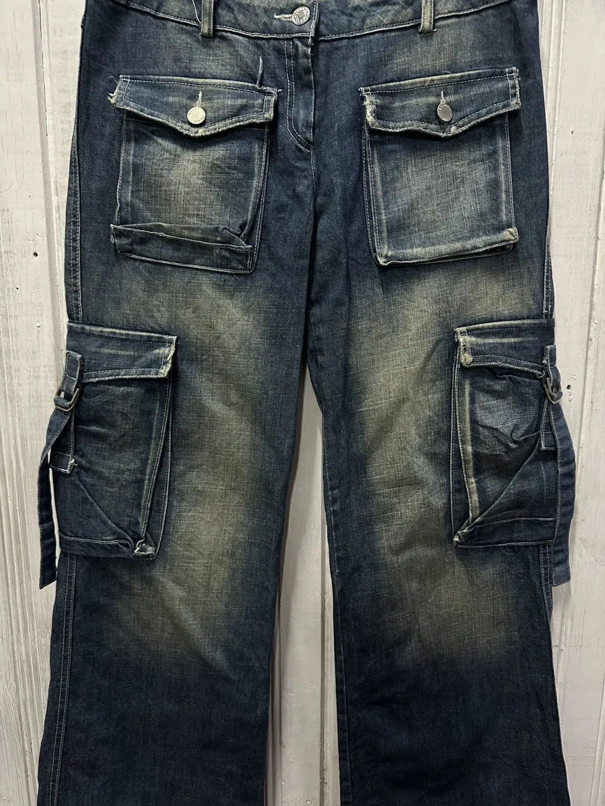 Marc by Marc Jacobs SICKS💥VINTAGE MARC JACOB JAPAN WIDE LEGS BONDAGE DENIM PANTS Size US 30 / EU 46 - 2 Thumbnail