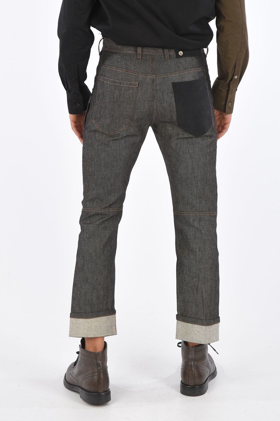 Neil Barrett Neil Barrett Black/Grey Selvedge Jeans Cuffed Hem Denim Mens Size US 32 / EU 48 - 2 Thumbnail