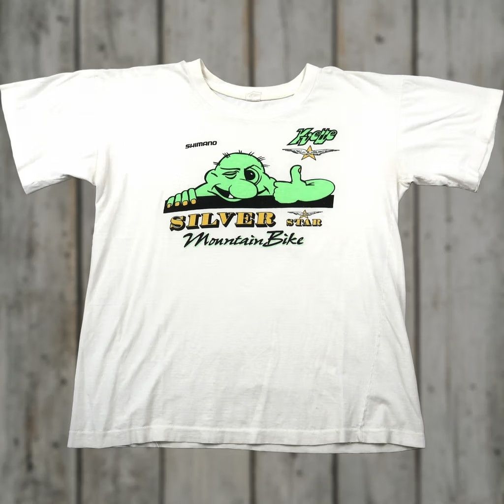Vintage VINTAGE Shimano Shirt Mens L White 80s Silver Star Mountain Bike Graphic Size US L / EU 52-54 / 3 - 1 Thumbnail