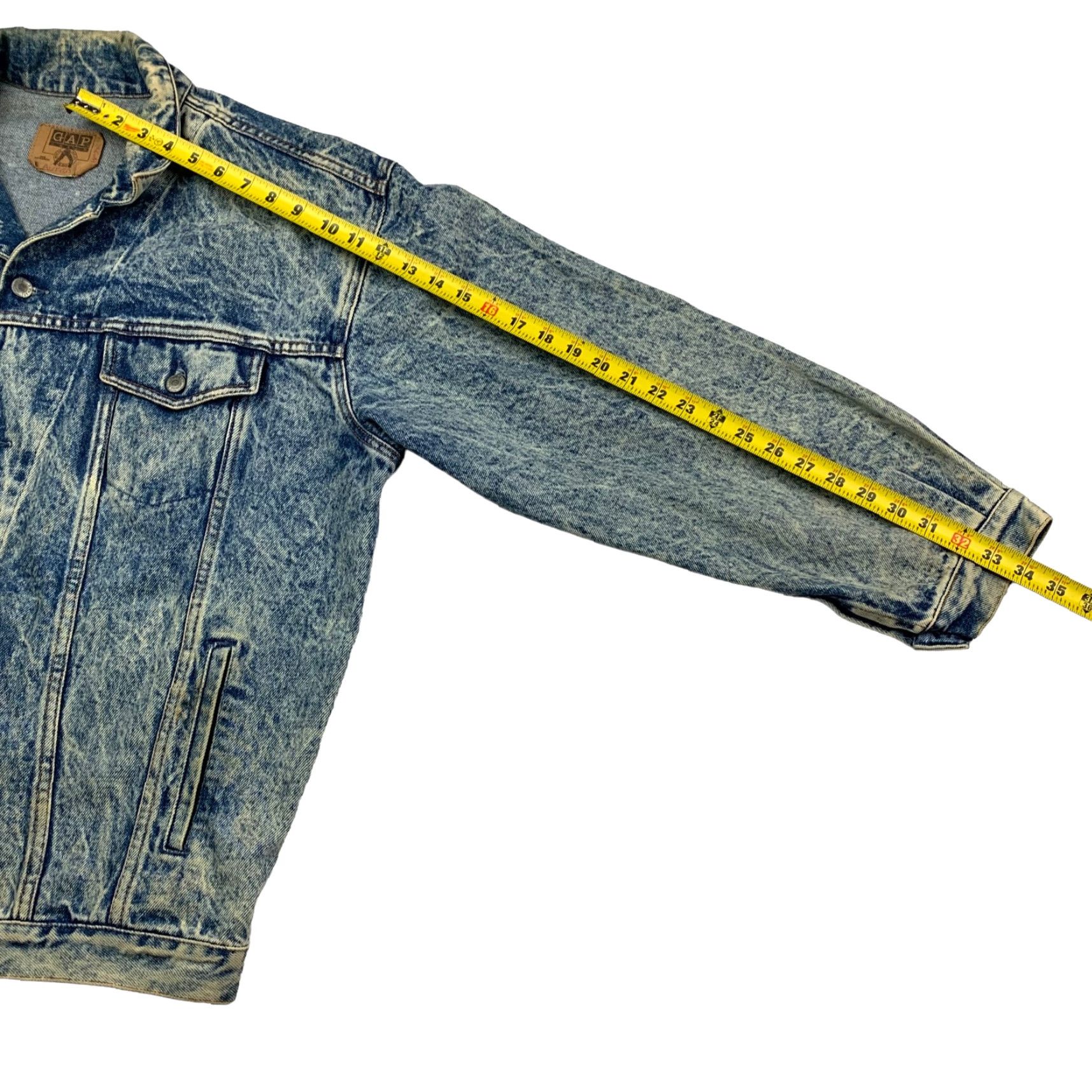Gap VINTAGE Gap Denim Trucker Jacket Acid Wash Blue XL Men Jacket Size US XL / EU 56 / 4 - 6 Thumbnail