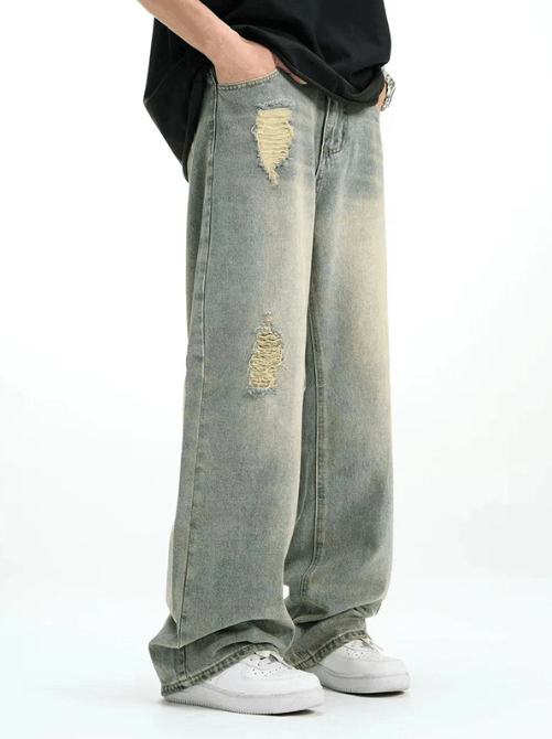 Japanese Brand × Jean Men's vintage distressed casual loose ripped jeans y2k Size US 32 / EU 48 - 4 Thumbnail