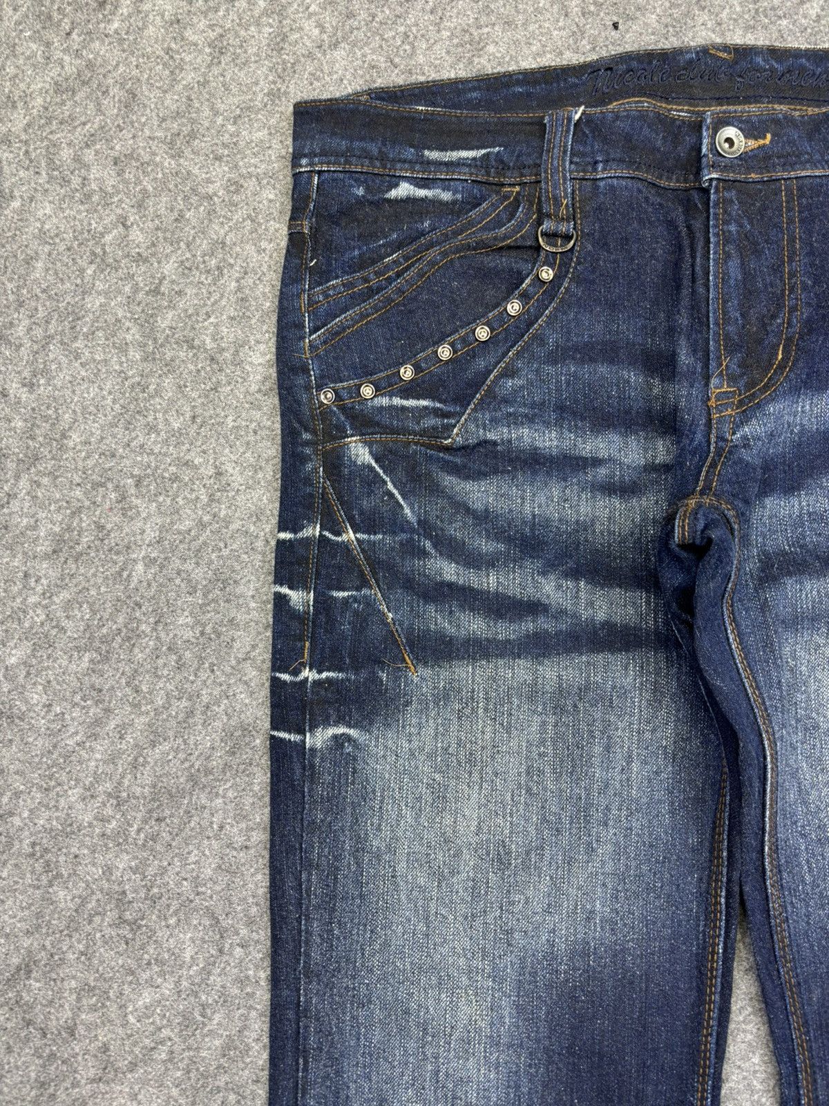 Japanese Brand 💥FLARE🔥Insane NCFM Japan Stone Wash Flare Jeans F714 Size US 36 / EU 52 - 6 Thumbnail