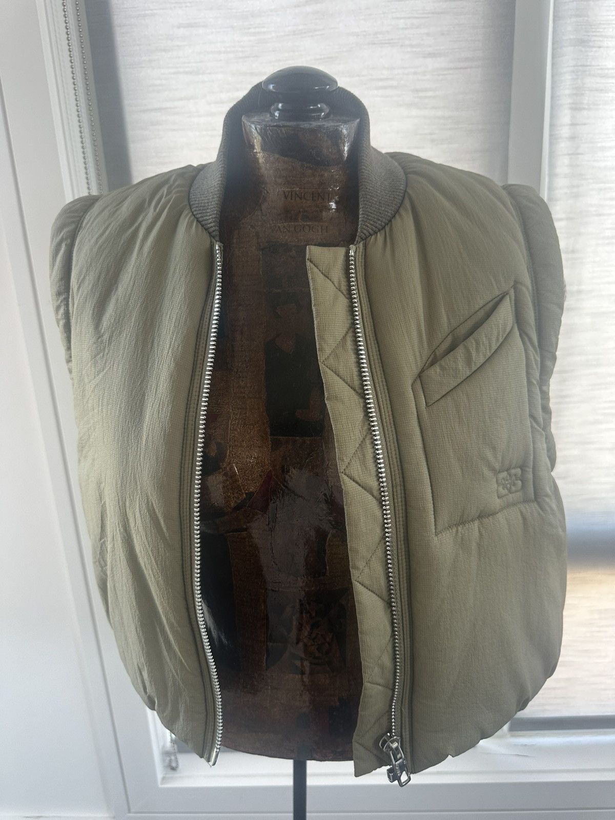 Ganni Ganni Olive Puffer Vest Size XS / US 0-2 / IT 36-38 - 1 Thumbnail
