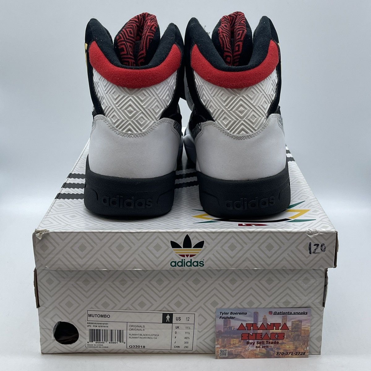 Adidas Mutombo white black red Size US 12 / EU 45 - 3 Thumbnail