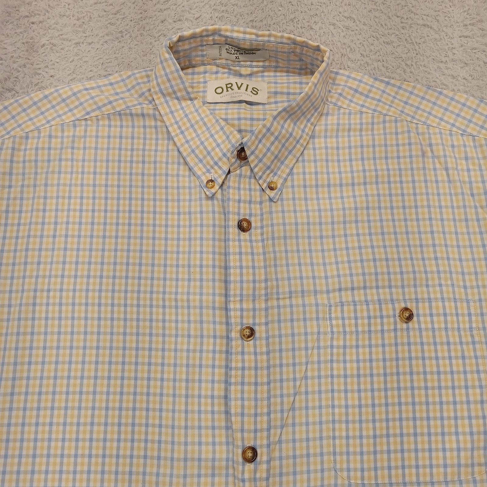 Orvis Orvis Shirt XL Men's Short Sleeve Button Front Plaid Size US XL / EU 56 / 4 - 1 Thumbnail