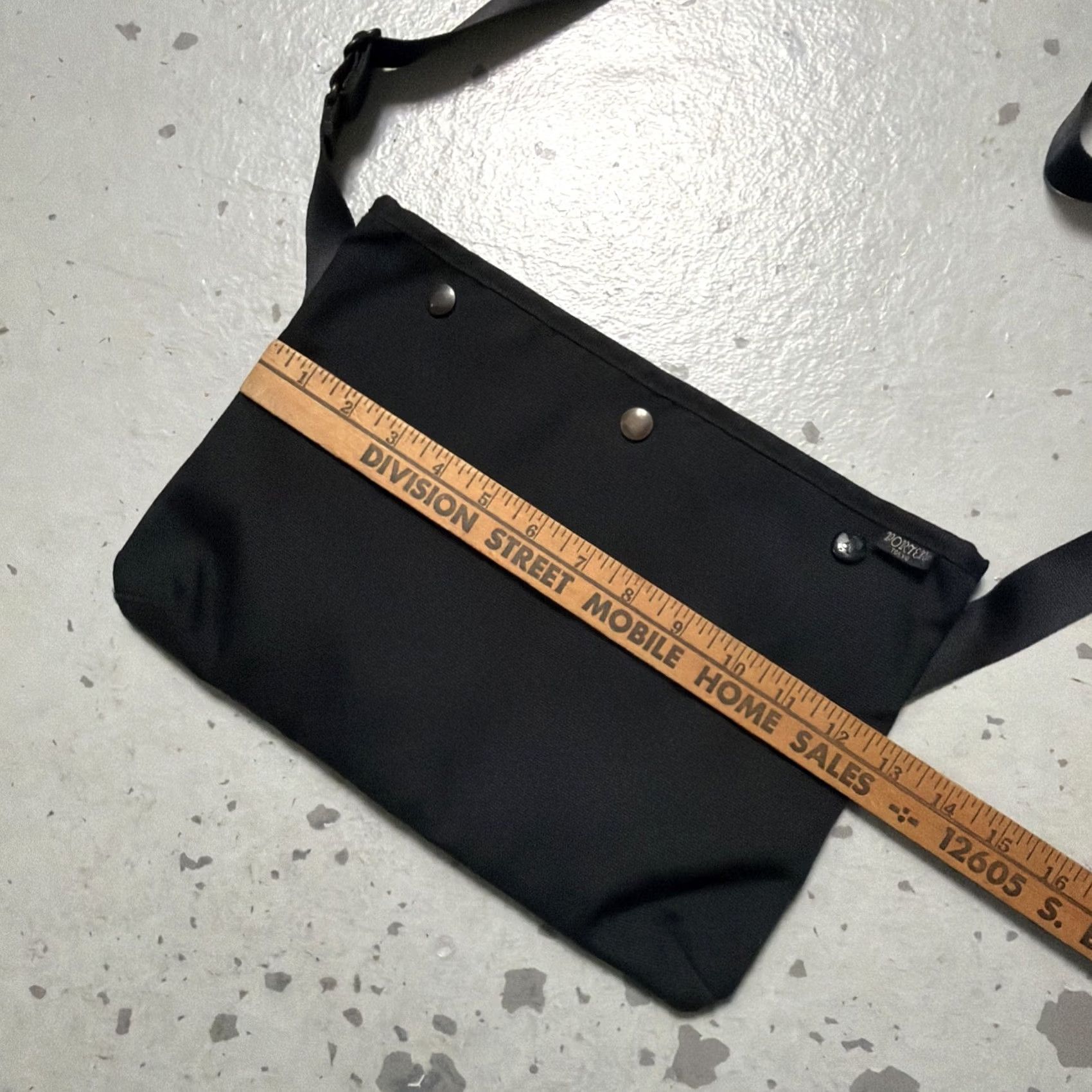 Rue Porter Porter Yoshida Cordura Canvas Sling Shoulder Bag Camp Hiking Trail City Japan OS Black Unisex Adults Crossbody Nylon Carry Bag Size ONE SIZE - 4 Thumbnail