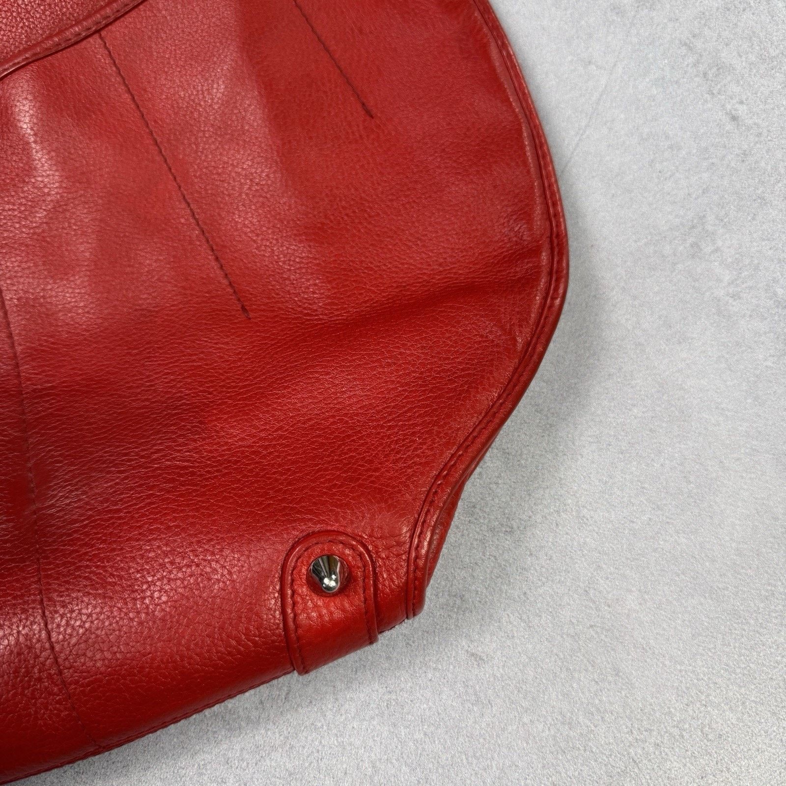 Christian Dior Red Leather Medium 61 Tote