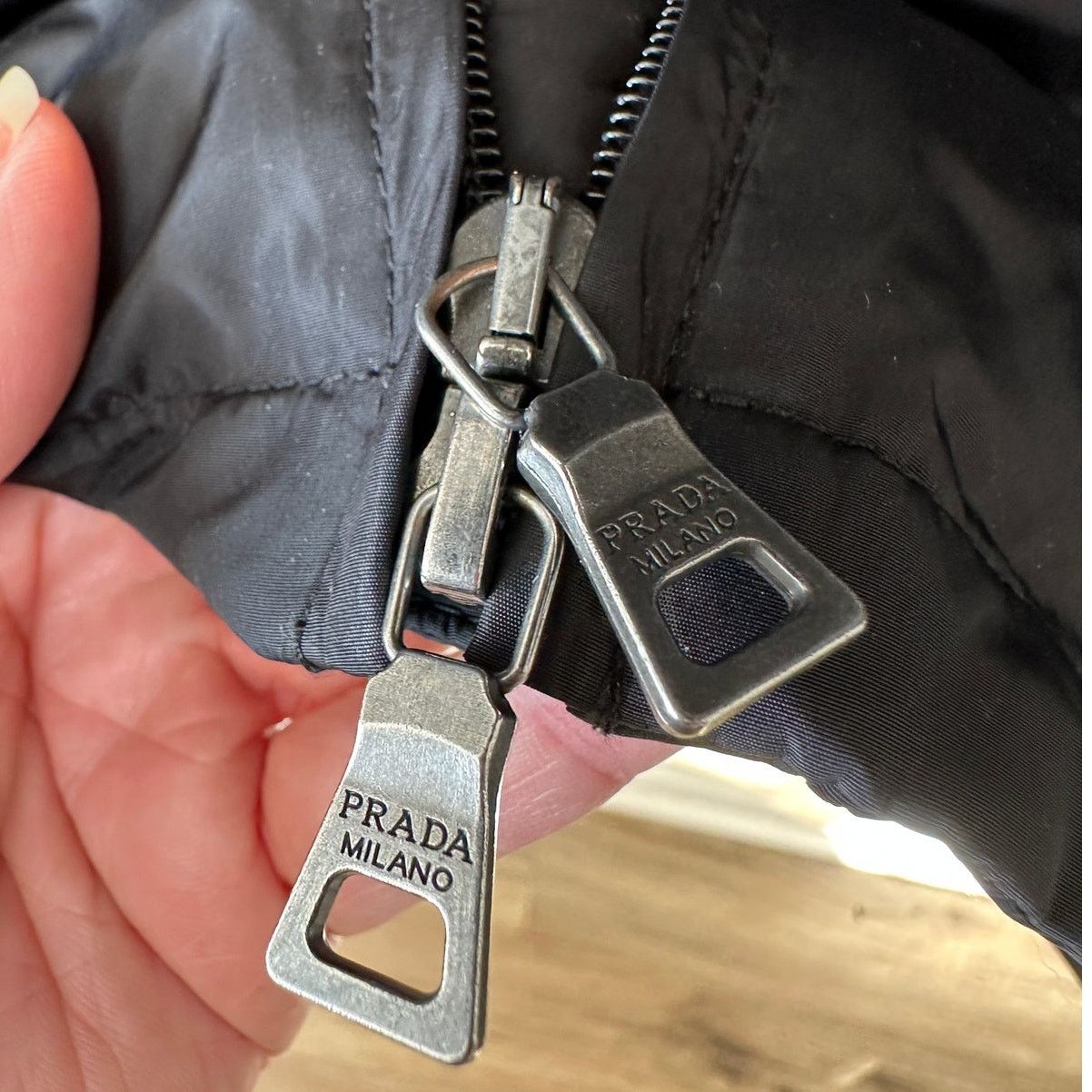 Prada Prada Black Polyester Hooded Long Line Rain Jacket 42 / L Size US L / EU 52-54 / 3 - 12 Thumbnail