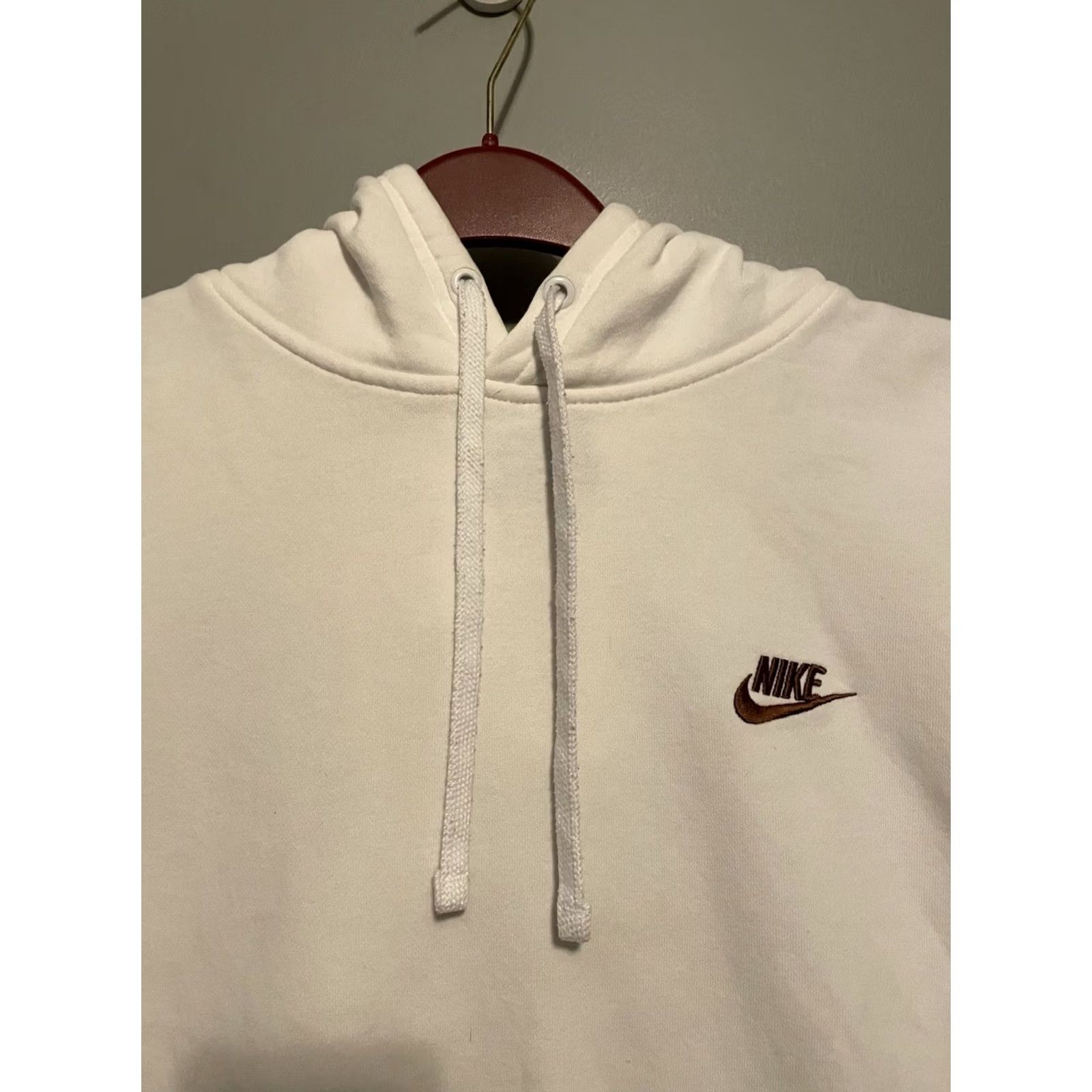 Nike Nike Sportswear Hoodie Shirt Mens Pullover Hooded Pockets White Large Regular Cotton Polyester Fleece Size US L / EU 52-54 / 3 - 2 Thumbnail