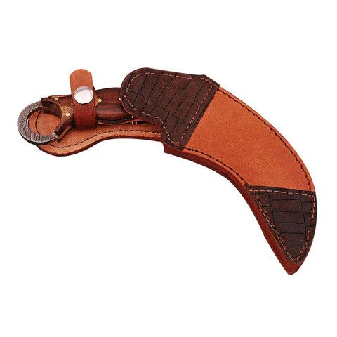 Handmade × Other Damascus Two Side Blade Karambit Knife with Rosewood Handle Size ONE SIZE - 4 Thumbnail