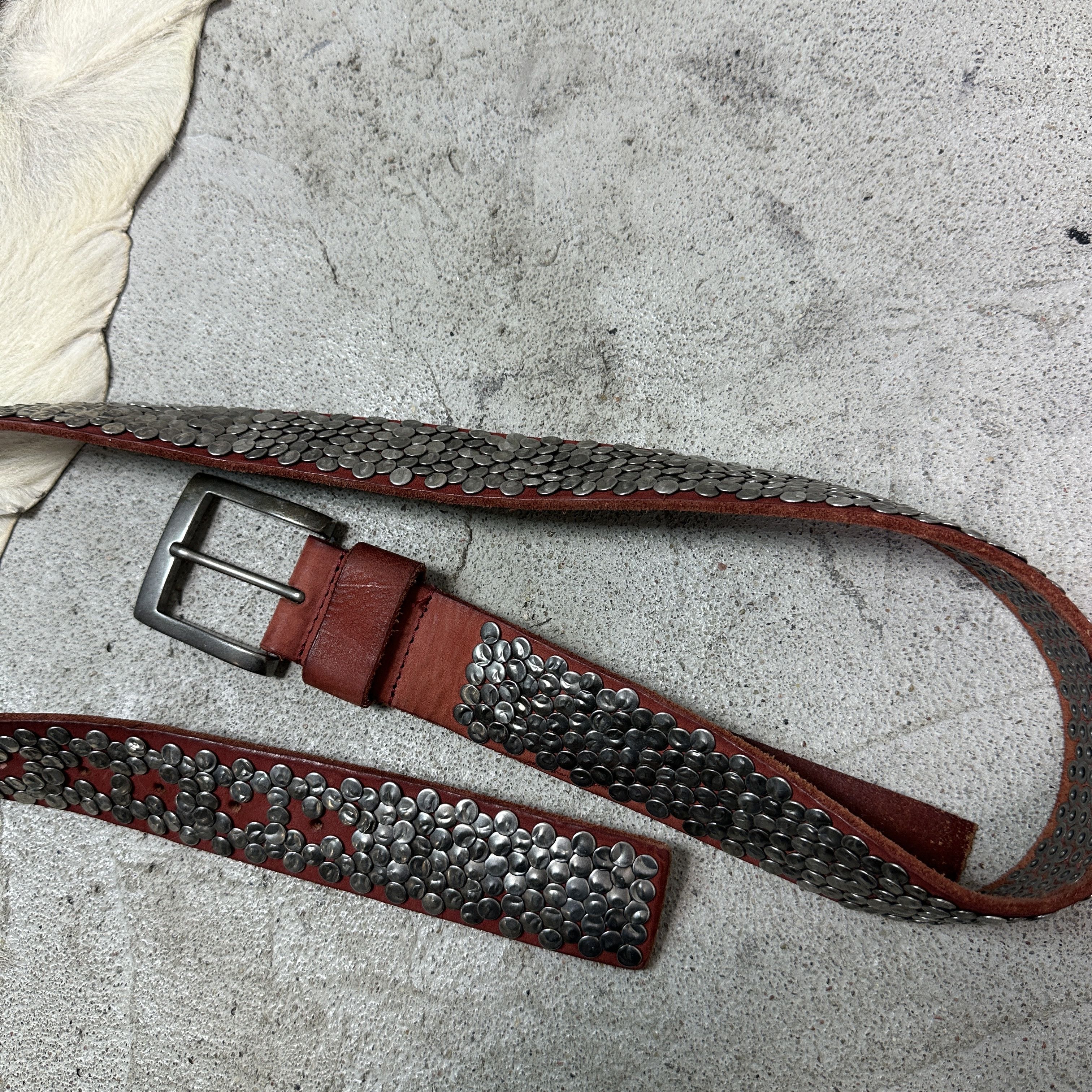 Vintage Vintage Avant Garde Leather Studded Grunge Belt 00s Size ONE SIZE - 8 Thumbnail