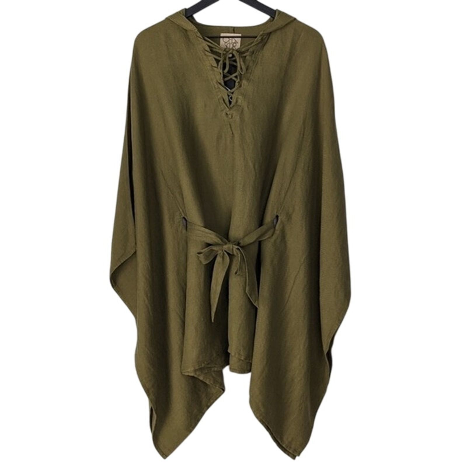 Other CHASER Fleetwood Mac Linen Lace Up Dolman Hooded Tunic Size S / US 4 / IT 40 - 4 Thumbnail