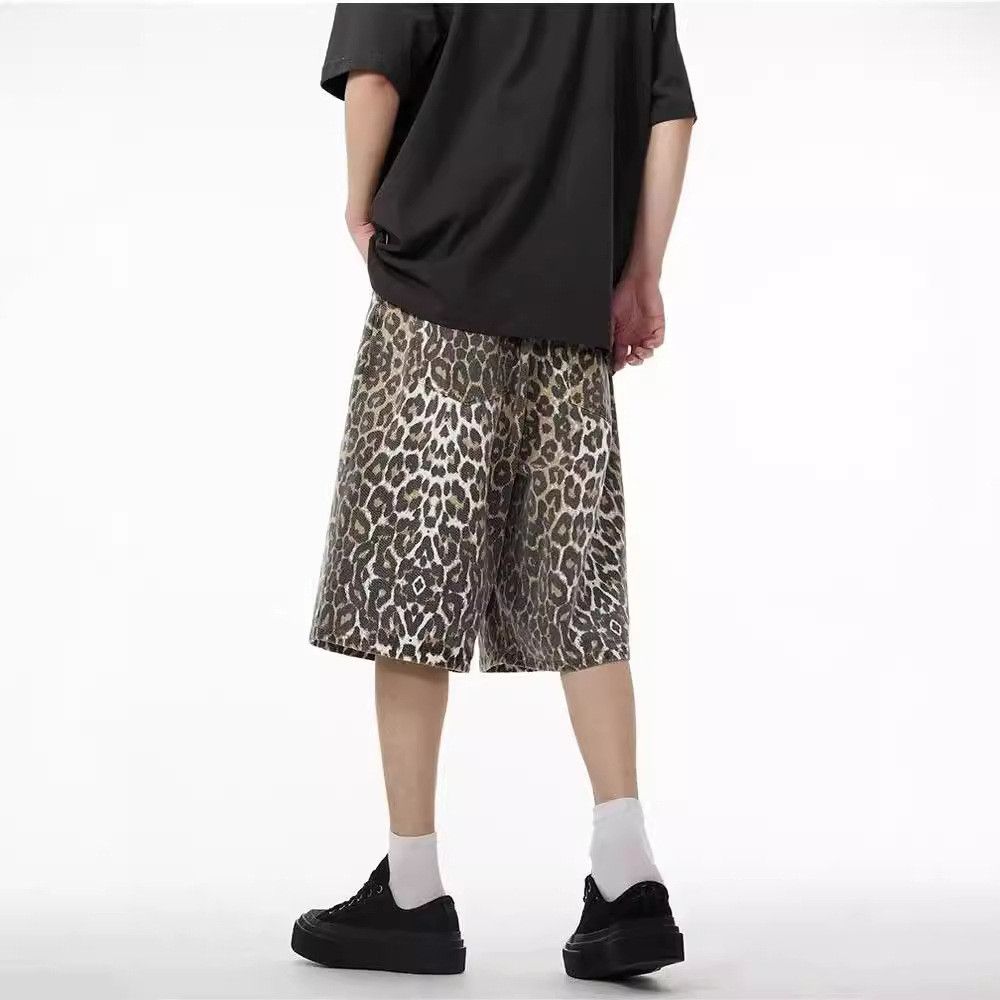 Japanese Brand Retro loose leopard print denim shorts Size US 32 / EU 48 - 3 Thumbnail