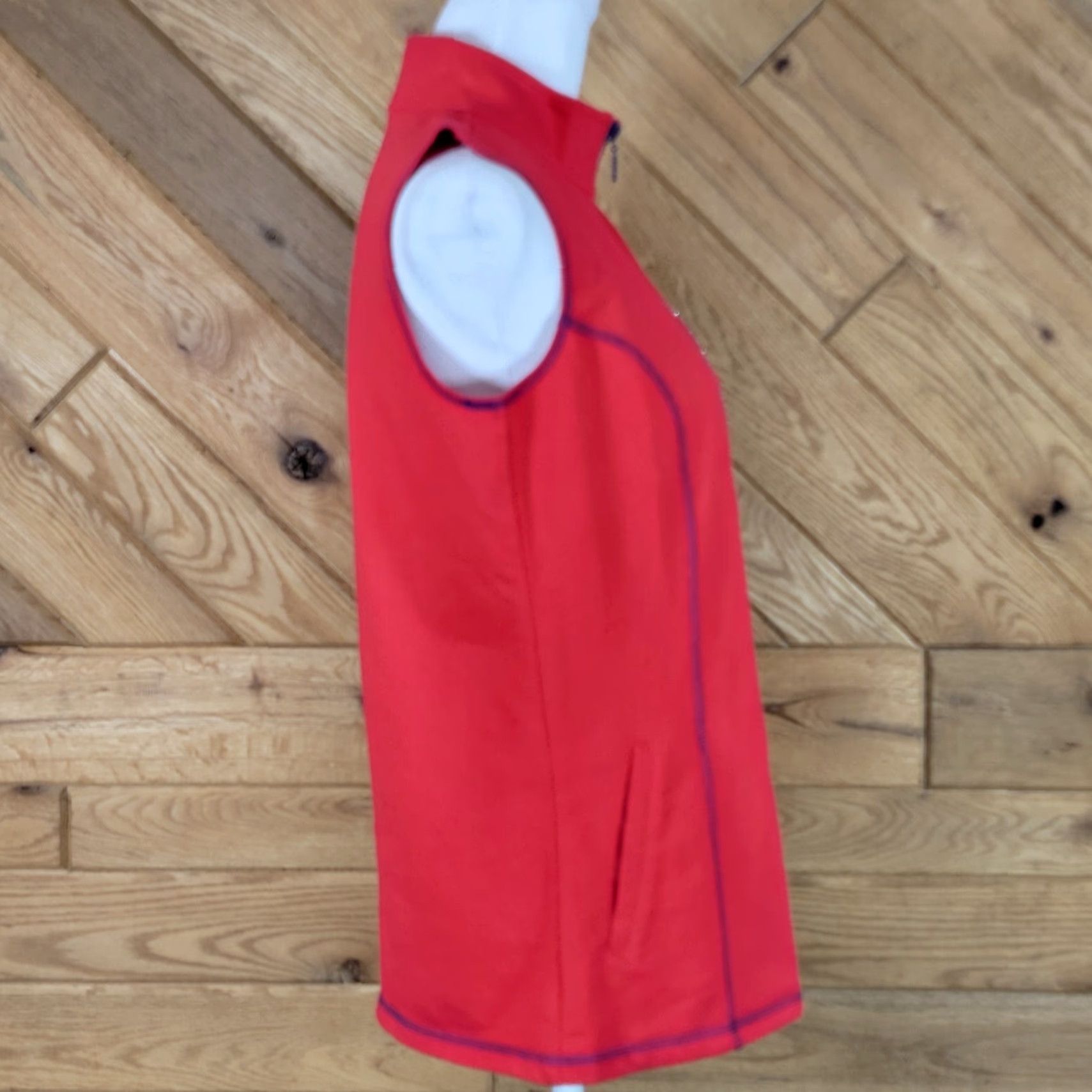 Quacker Factory Quacker Factory Womens Vest XS Red Full Zip Rhinestone Embellished Knit Cotton Solid Shirt/Top (9) Size XS / US 0-2 / IT 36-38 - 3 Thumbnail