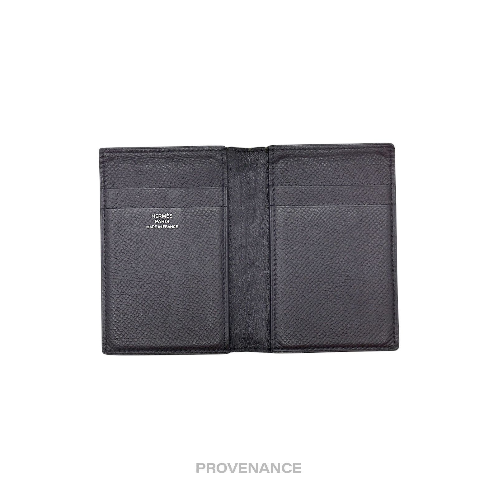 Hermes 🔴 Hermes MC2 Euclide Card Holder Wallet - Epsom Noir Black Size ONE SIZE - 6 Thumbnail