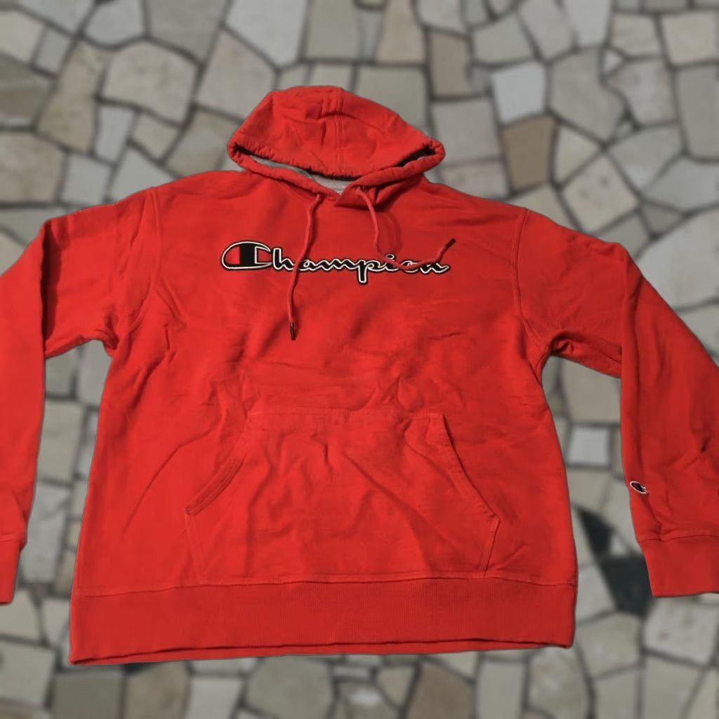 Champion Champion Hoodie Mens Large Red Pullover Logo Sweatshirt Size US L / EU 52-54 / 3 - 1 Thumbnail
