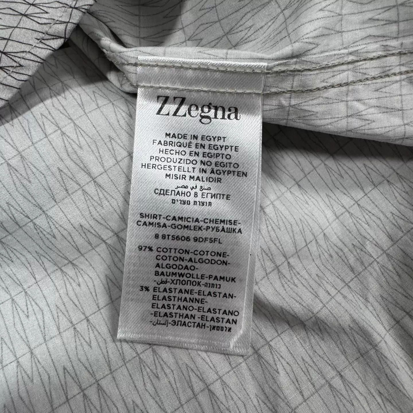 Ermenegildo Zegna Zegna Subtle All-Over Print LS Shirt M 99 New Size US M / EU 48-50 / 2 - 6 Thumbnail