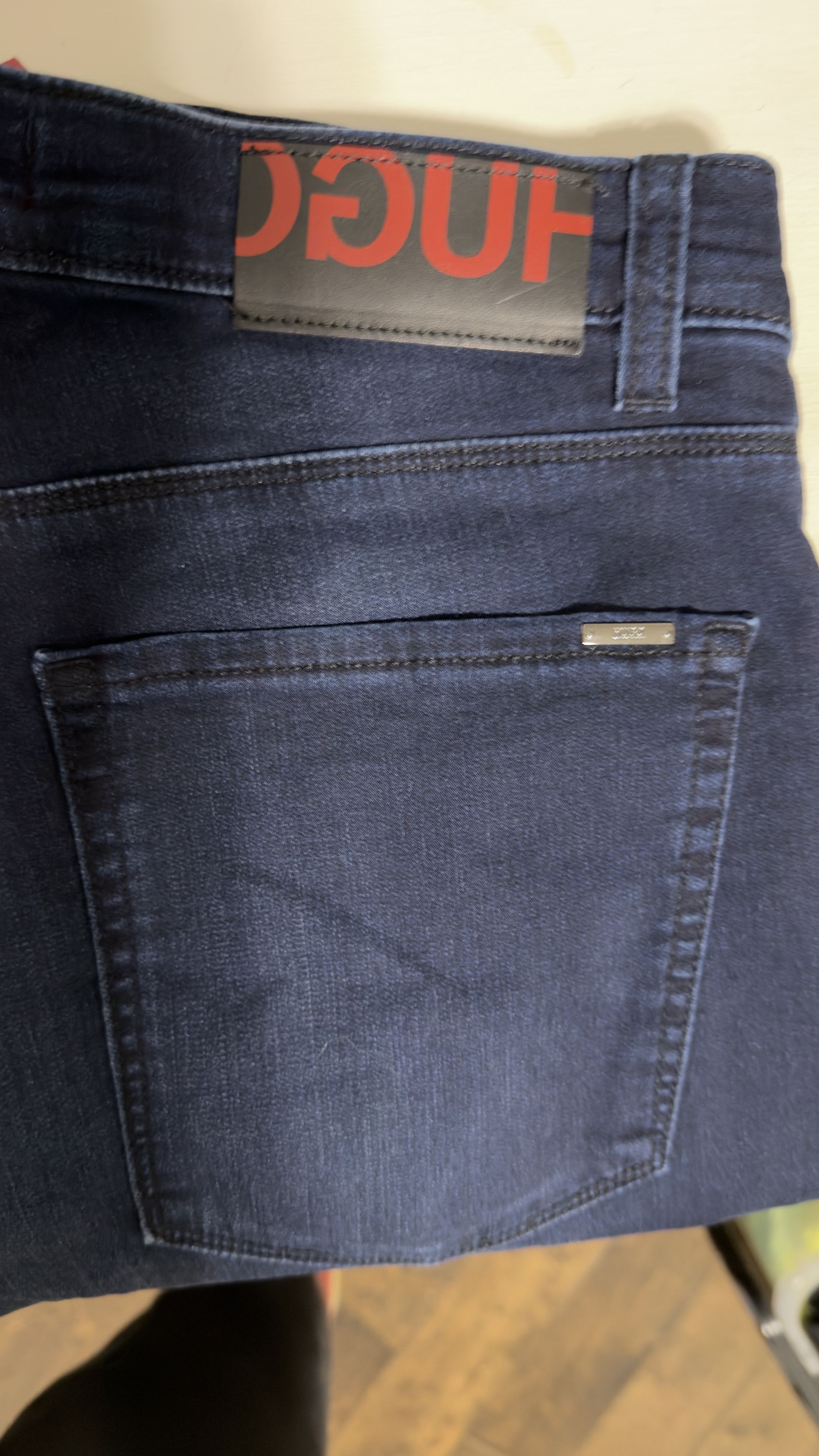 Hugo Boss Reverse Logo Delware Slim Fit Denim Navy Jeans Size US 32 / EU 48 - 7 Thumbnail