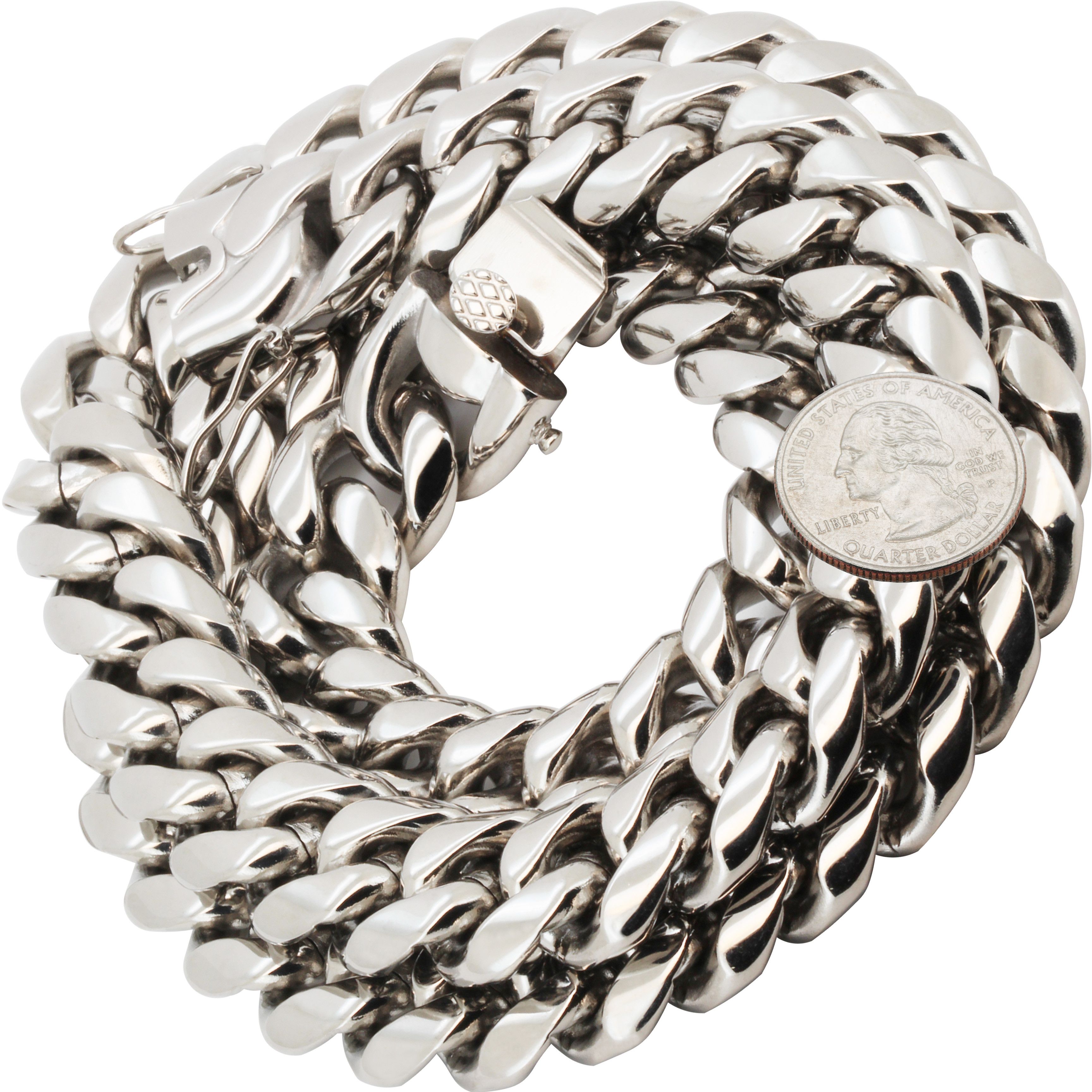 Other 316L Stainless Steel 18mm Miami Cuban Link Chain Necklace24" Size ONE SIZE - 2 Thumbnail