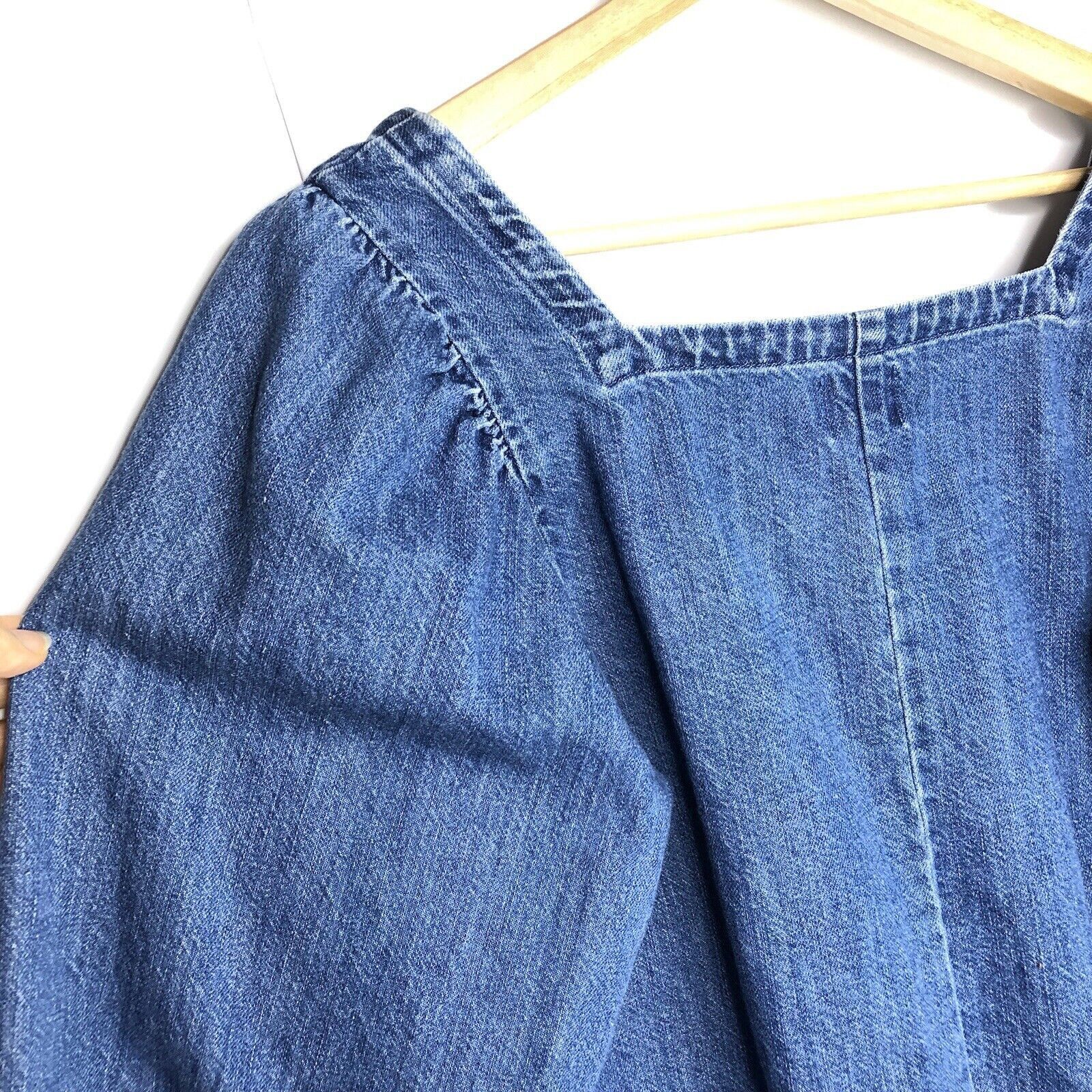 J.Crew J. Crew Squareneck Chambray Top S Puff Peasant 3/4 Size S / US 4 / IT 40 - 5 Thumbnail
