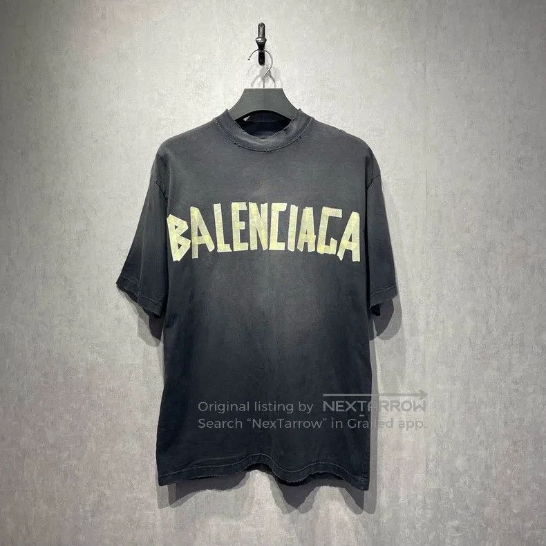 Balenciaga Balenciaga Tape Logo Printed Short Sleeve Size US XS / EU 42 / 0 - 1 Thumbnail