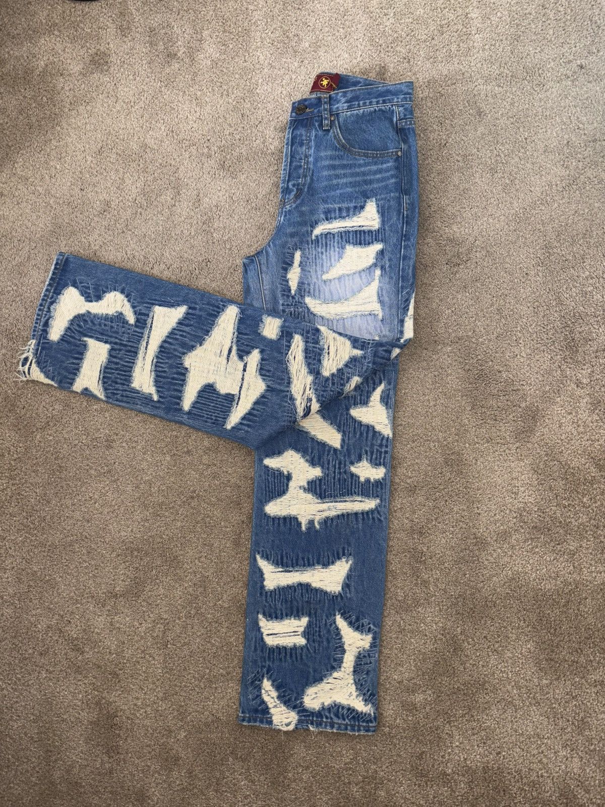 Japanese Brand Ripped distressed denim jeans Size US 30 / EU 46 - 9 Thumbnail