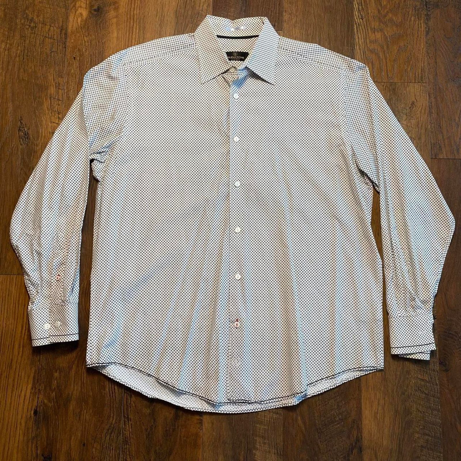 BUGATCHI Bugatchi Uomo - Black, white and silver pattern Dress Shirt Size US L / EU 52-54 / 3 - 1 Thumbnail