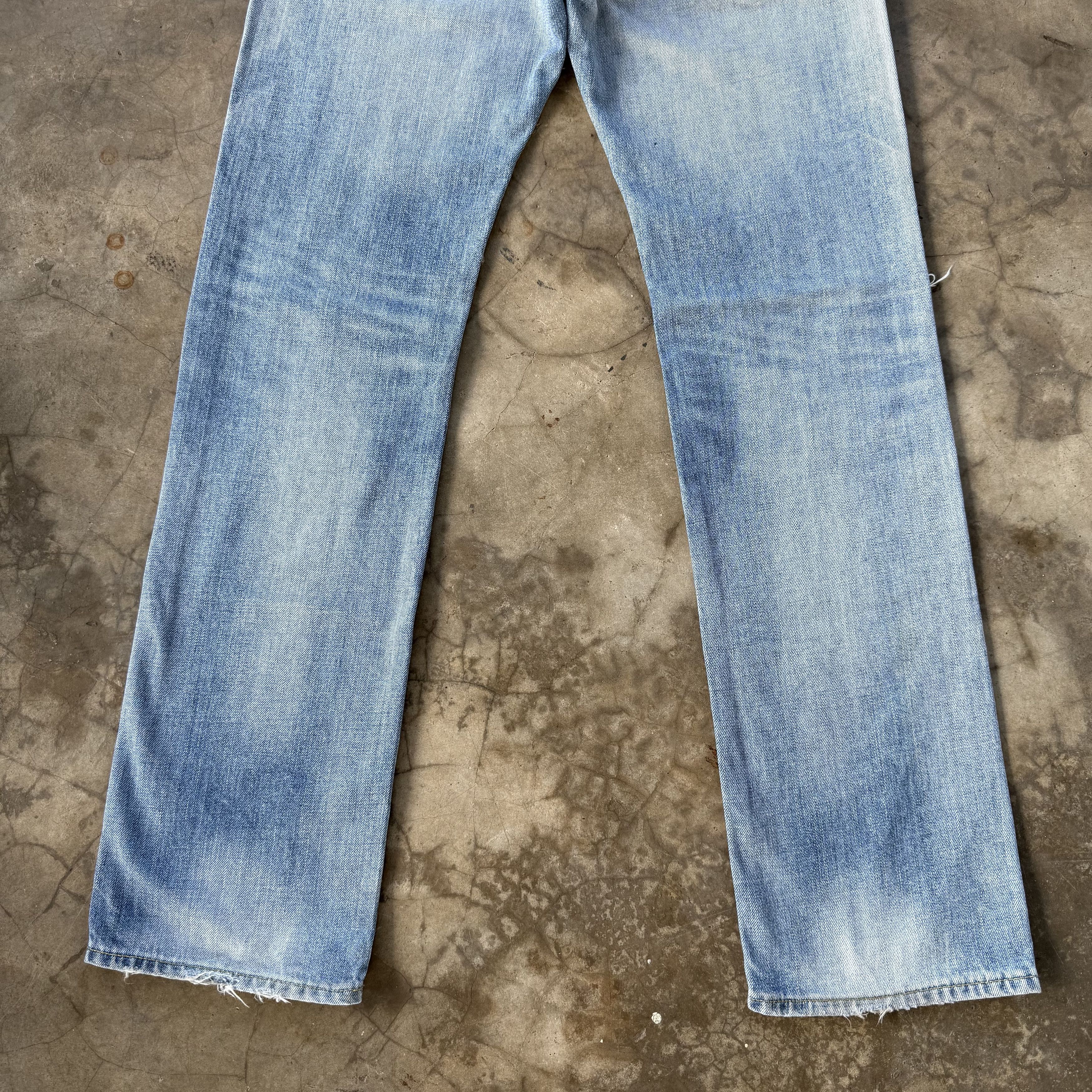 Japanese Brand Vintage Back Number Faded Wash Blue Denim Jean W31 Size US 31 - 11 Thumbnail