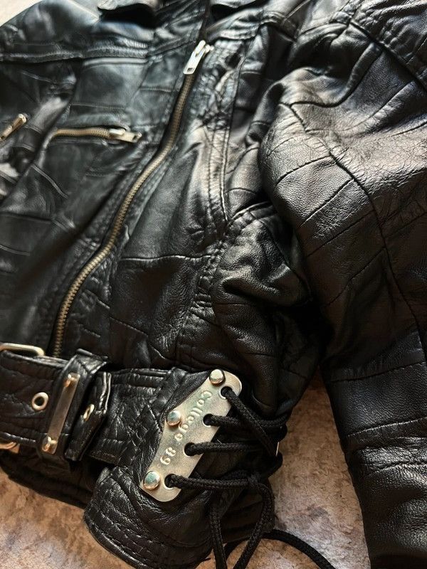 Dr. Martens C&AxDr. Martins Vintage 1980s Leather Biker Jacket Sz 2 / XS Size XS / US 0-2 / IT 36-38 - 13 Thumbnail