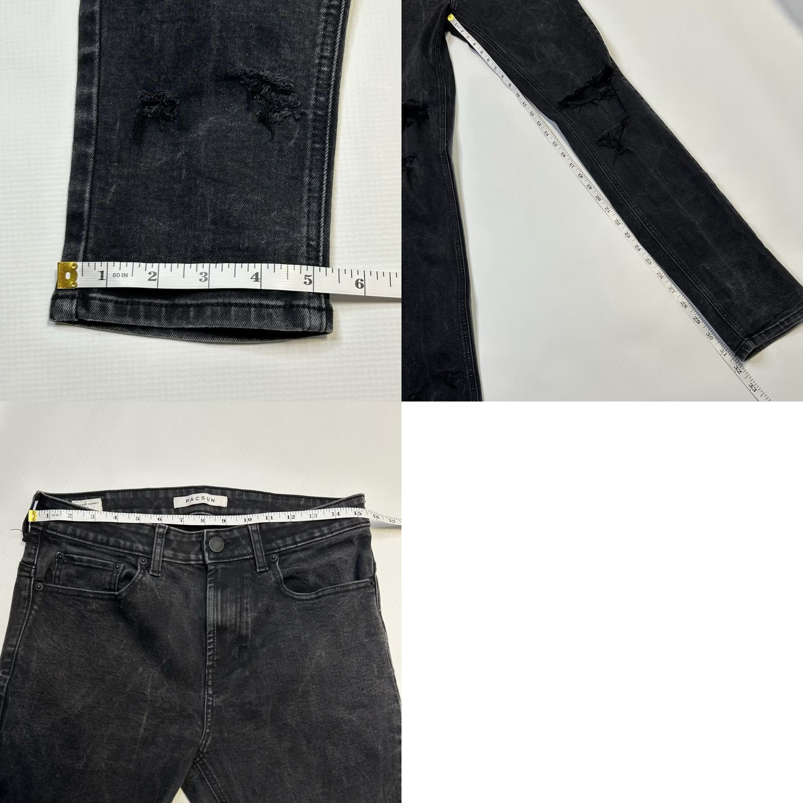 Pacsun Pacsun Stacked Skinny Jeans Mens 30x32 Black Denim Mid Rise Zip Jeans Regular Fit 5-Pocket Design Biker Grunge Hipster Vintage: No Mens Size US 30 / EU 46 - 9 Thumbnail
