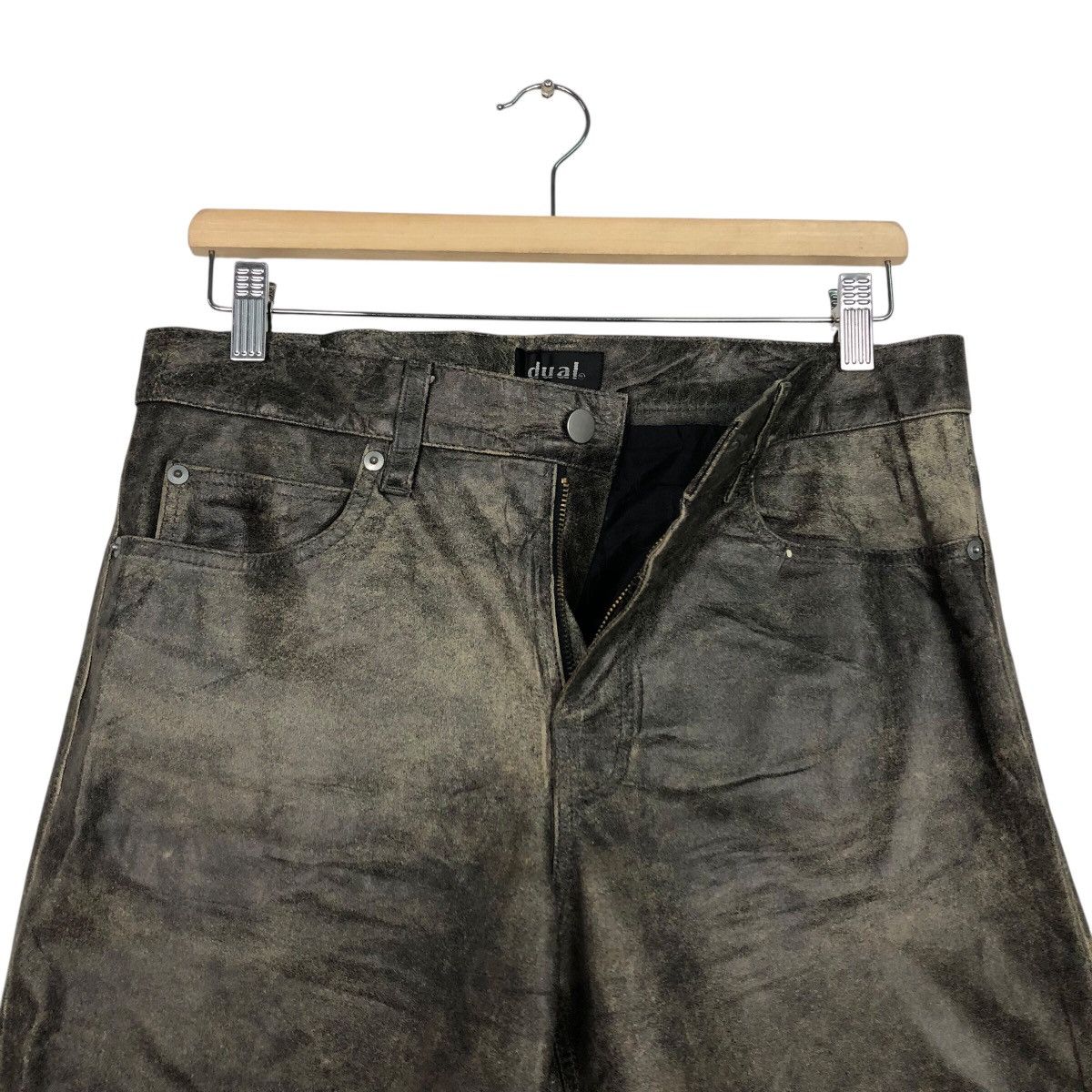 Japanese Brand 📌Vintage Biker Racing Leather Pants Dual Issey Miyake Size US 32 / EU 48 - 15 Thumbnail
