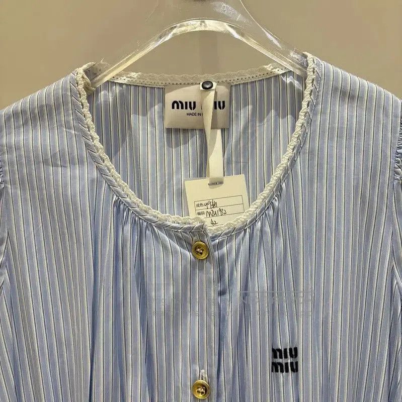 Miu Miu Miu Miu Striped Cotton Dress for Summer . Size M / US 6-8 / IT 42-44 - 3 Thumbnail