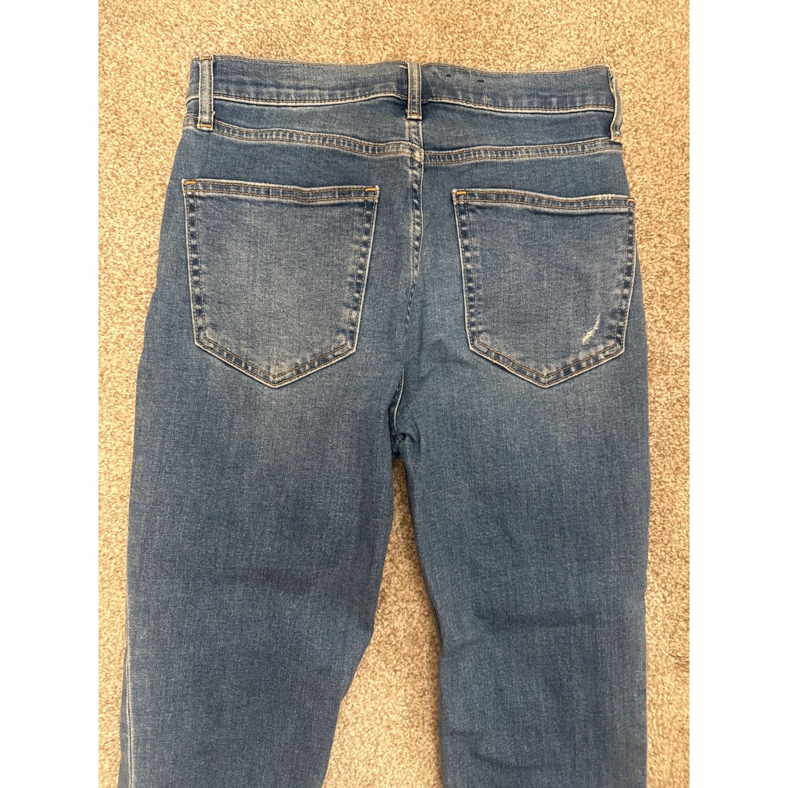 Gap GAP Cigarette High Rise Raw Hem Straight Leg Jeans, 4 (27) Size 27" / US 4 / IT 40 - 7 Thumbnail